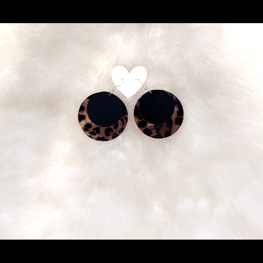 Faux leather earrings
